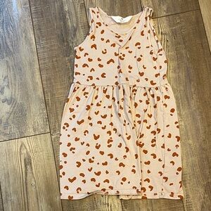 Kids Heart Print Sleeveless Dress